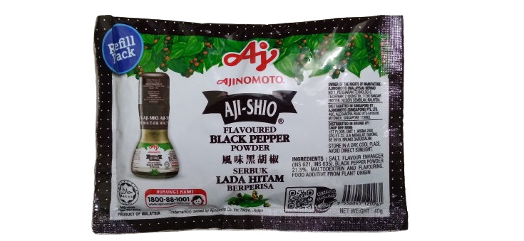 Ajinomoto Aji-Shio Flavoured Black Pepper 40g x 5packs Refill Pack-Free Shipping