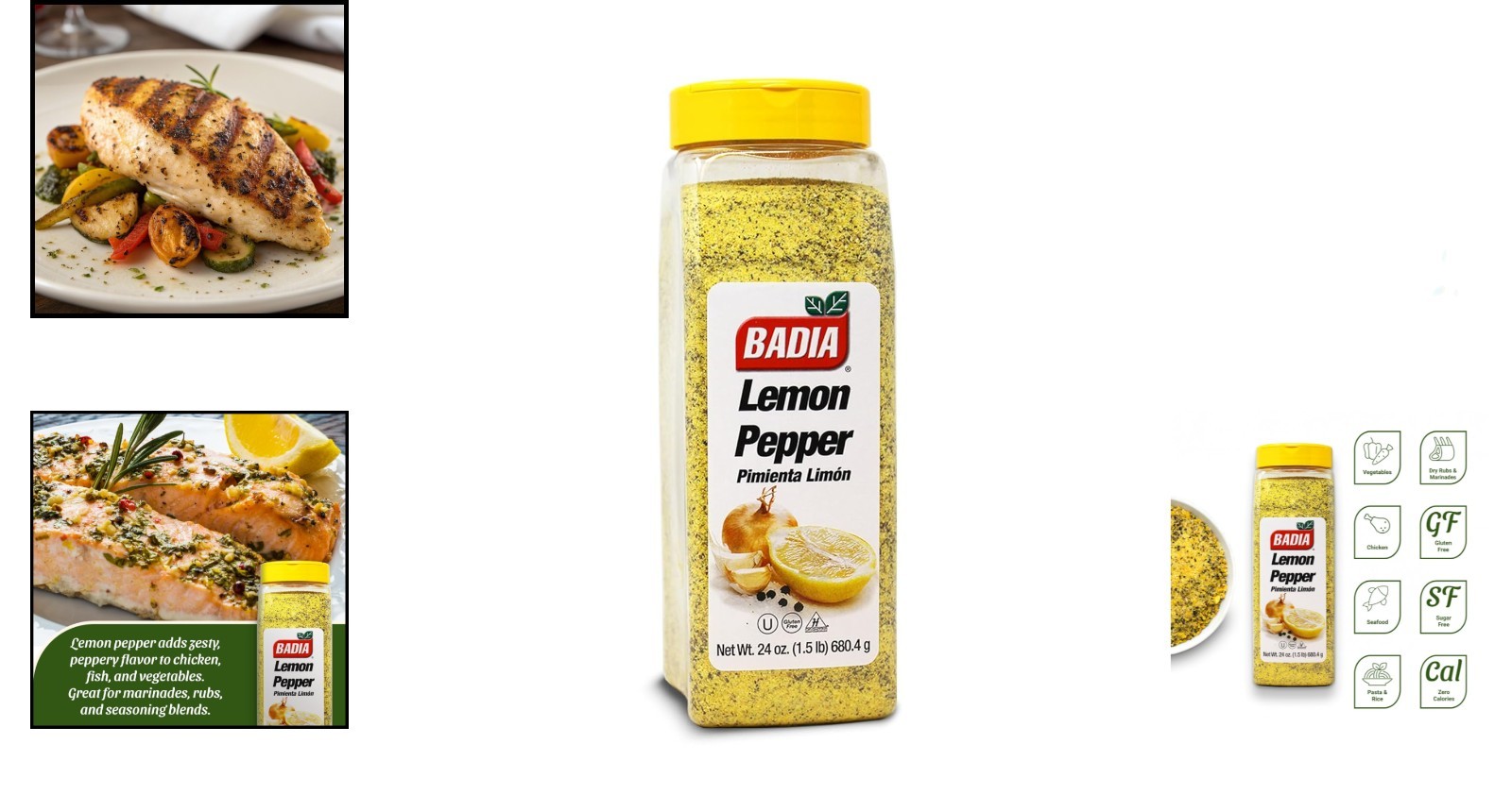 Versatile 24 oz Lemon Pepper Seasoning – Gluten Free for All Culinary Delights