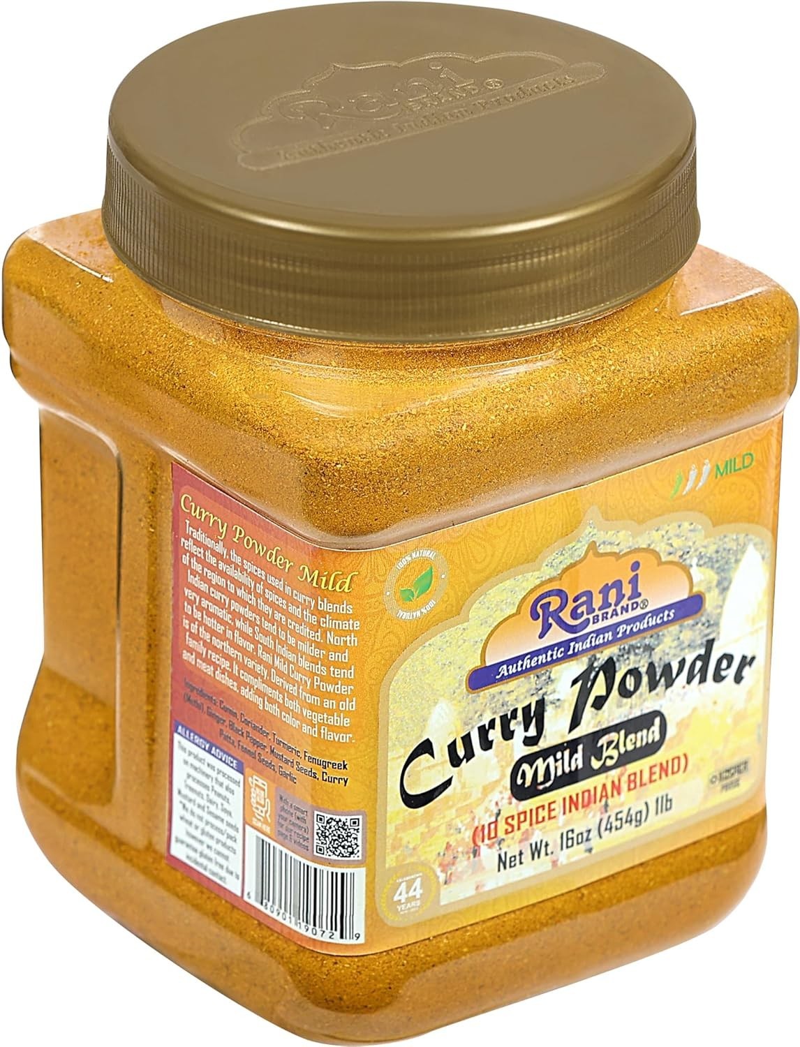 Indian Curry Powder Mild 10-Spice Gluten-Free Non-GMO Kosher 1lb