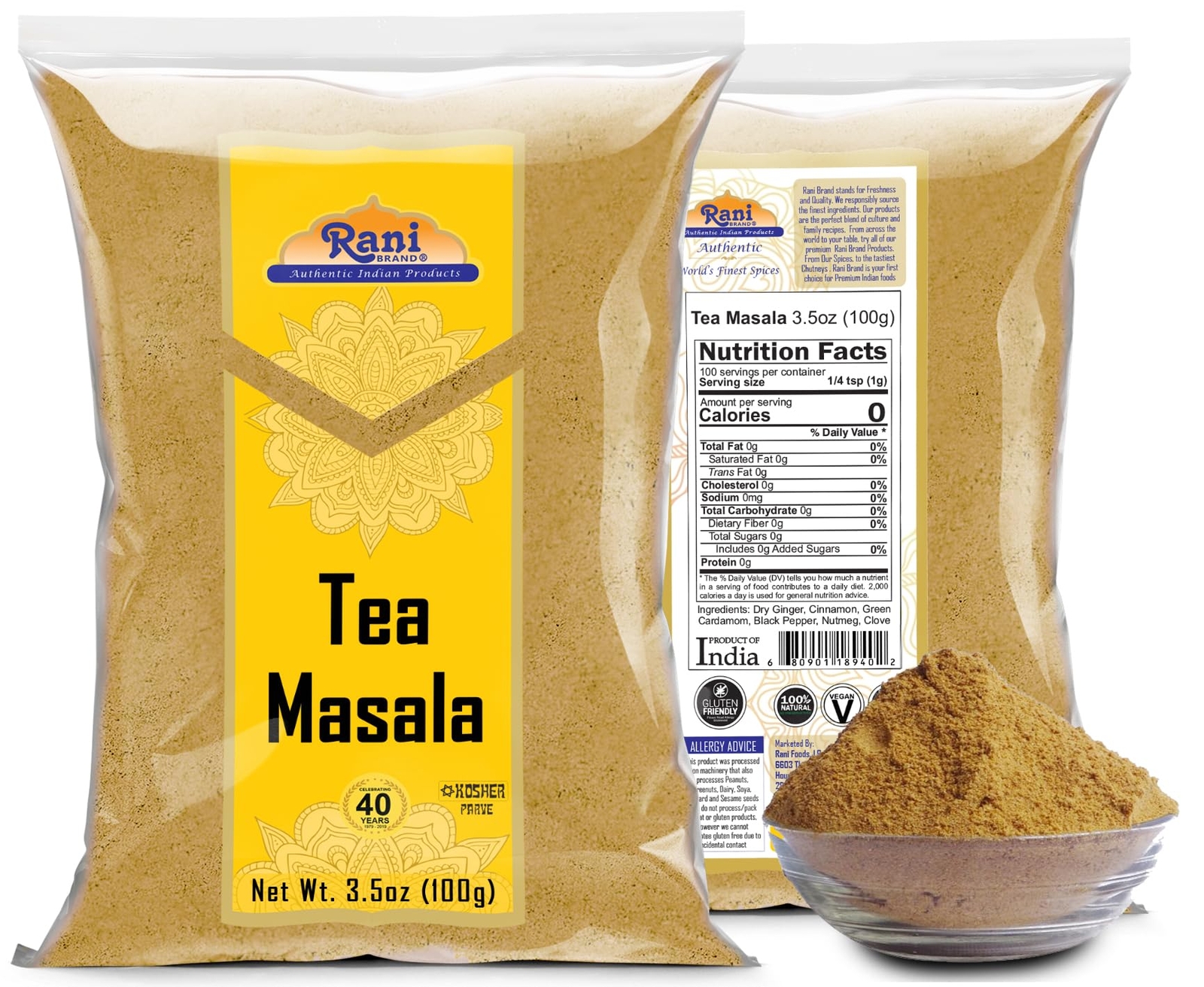 Rani Natural Tea (Chai) Masala 3.5oz (100g)