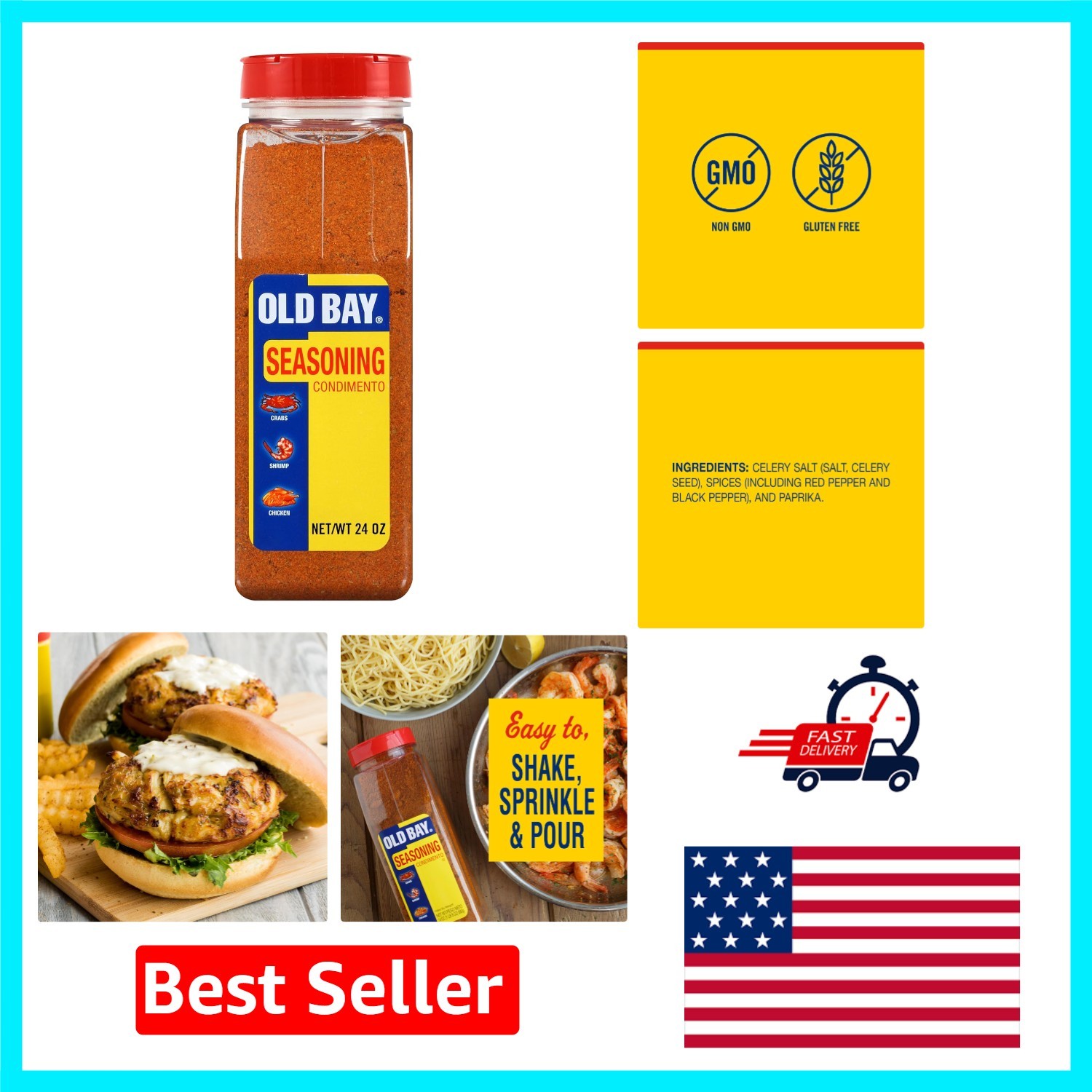 Authentic 24 oz New England Seafood Seasoning – 18 Spices for Family Favorites