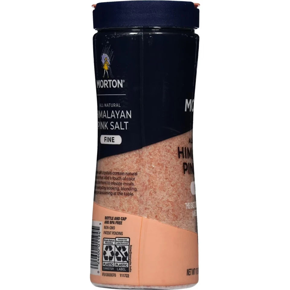 Morton All-Natural Fine Himalayan Pink Salt, 17.6 oz