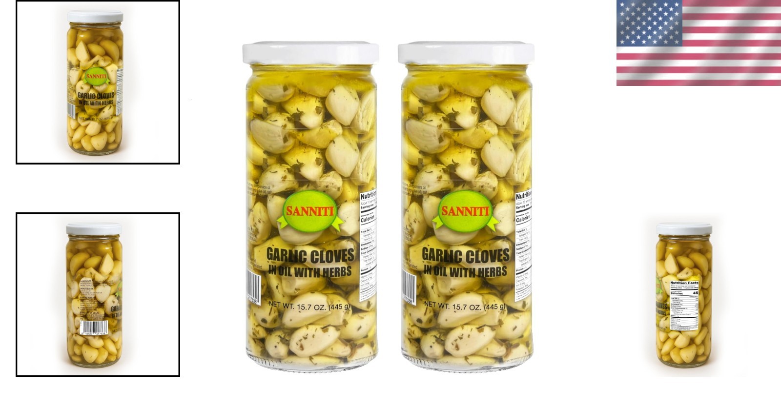 Spanish Garlic Pickles – 15.9oz x 2, Herb Infused