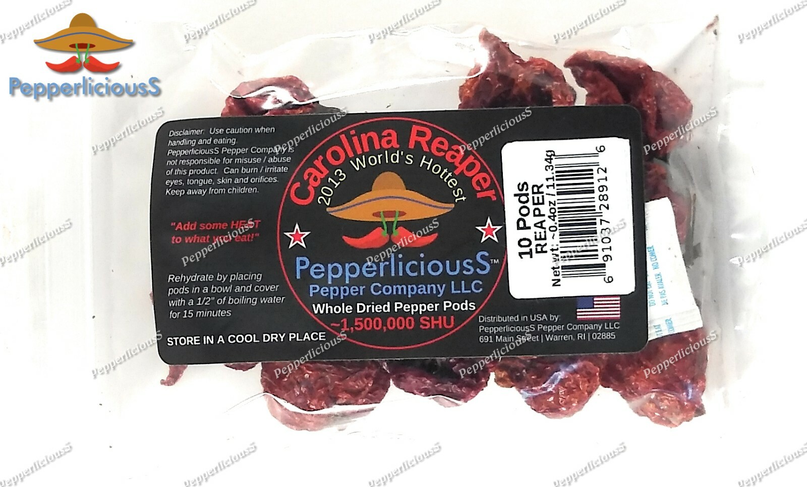 10 DRIED CAROLINA REAPER PEPPER Pods – WORLDS HOTTEST Pepper – Super Hot Quality