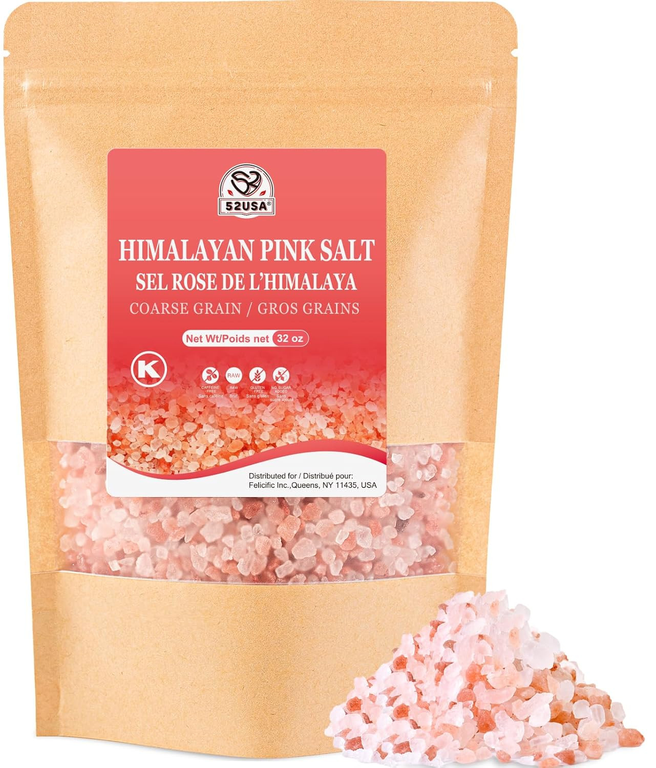 Himalayan Pink Salt Coarse, Pink Himalayan Sea Salt, Coarse Grain 2 Lb, Himalaya