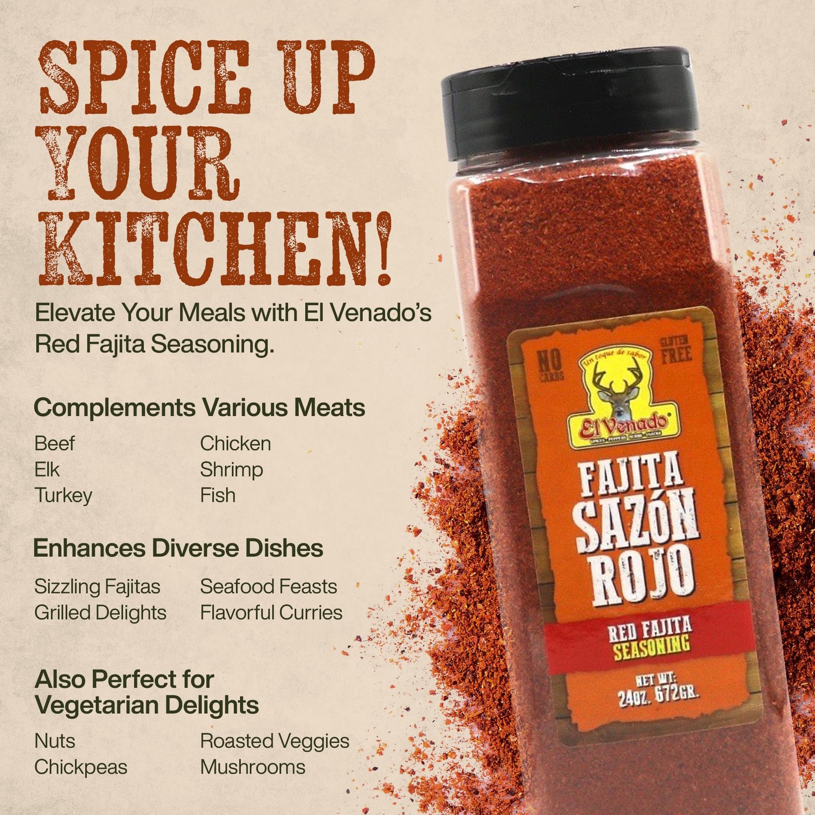 Fajita Seasoning Mix Rojo 24oz Pack of 1 for Grilling Searing Sautéing
