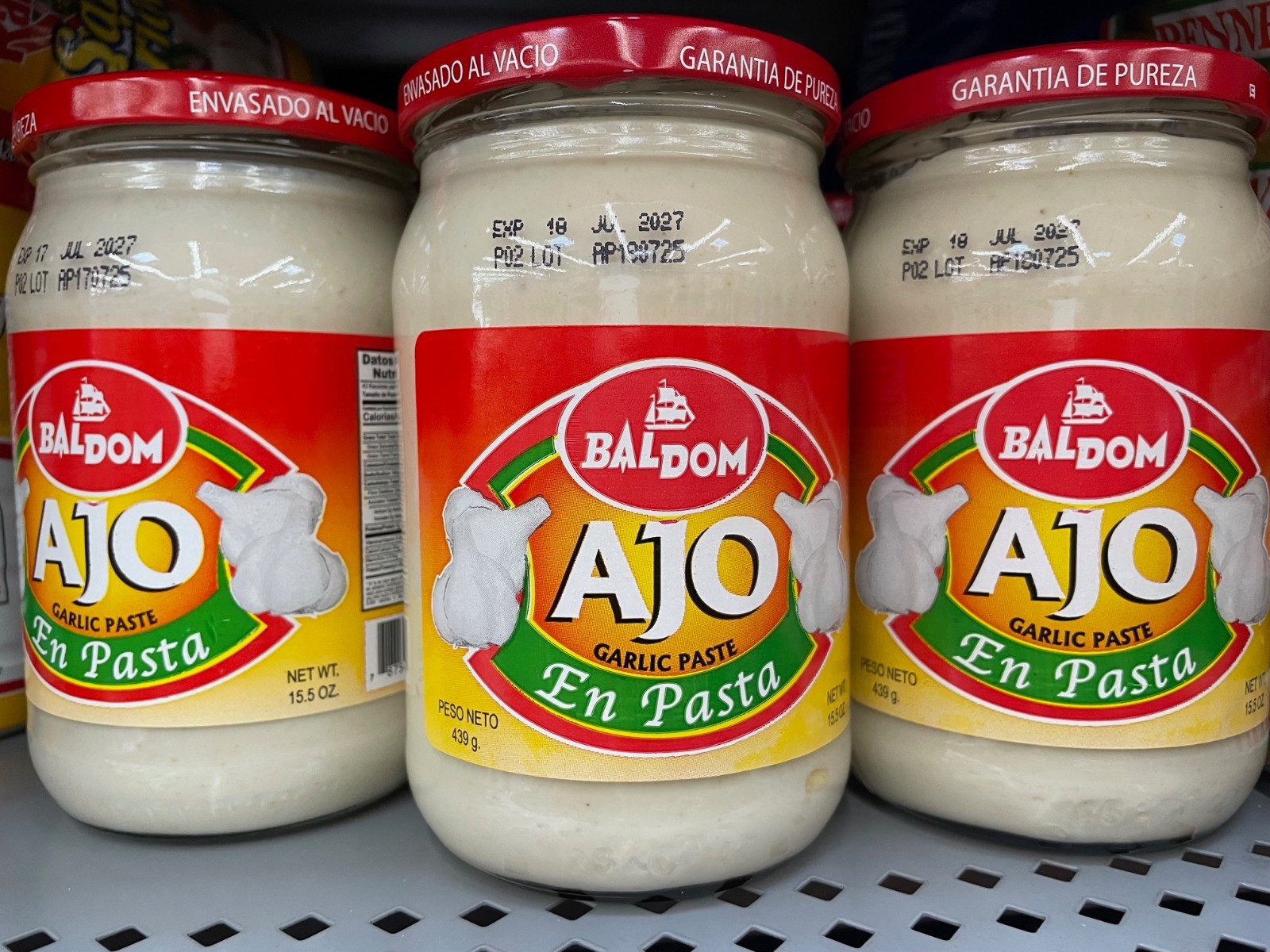 5 Pack Baldom Ajo Garlic Paste 15.5 oz Jars | Dominican Garlic Seasoning Paste