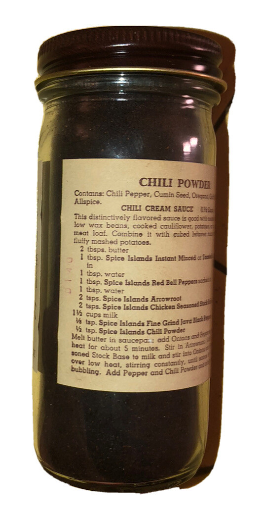 *Sealed 1950’s-60’s Spice Islands Fancy Chili Powder 2-1/2 Oz San Francisco
