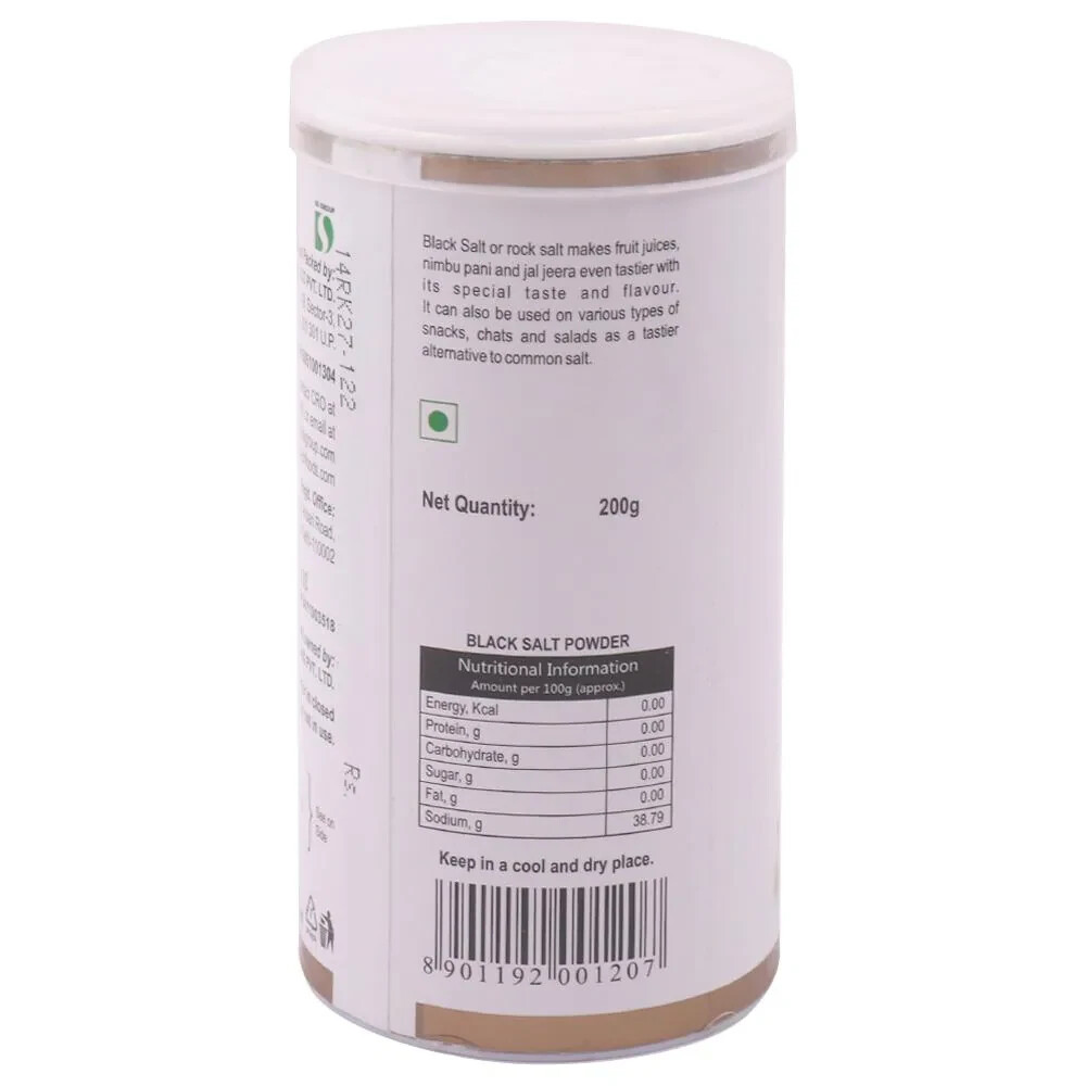Indian Natural Organic 100% Pure Catch Black Salt Sprinkler 200 g