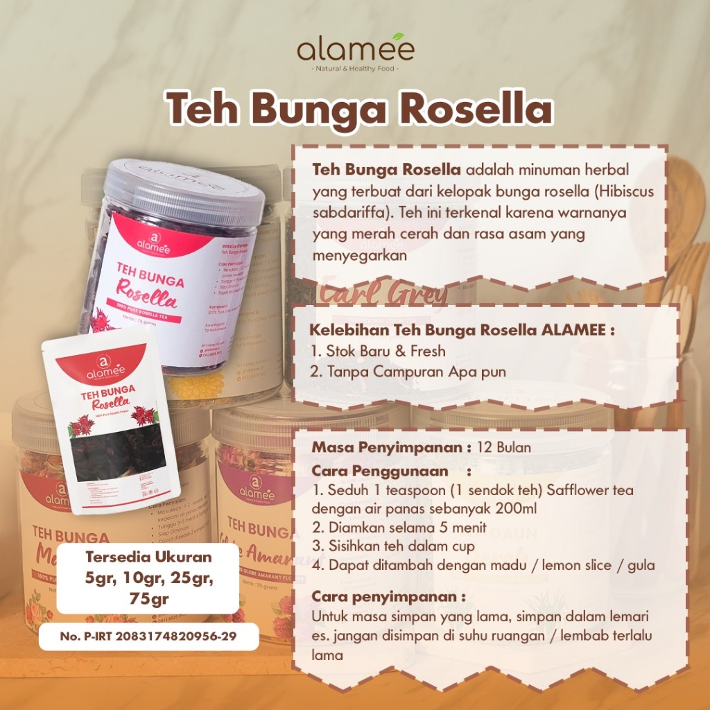 Rosella Tea 75g Dried Flowers Herbal Infusion Loose Leaf For Hot Brewing