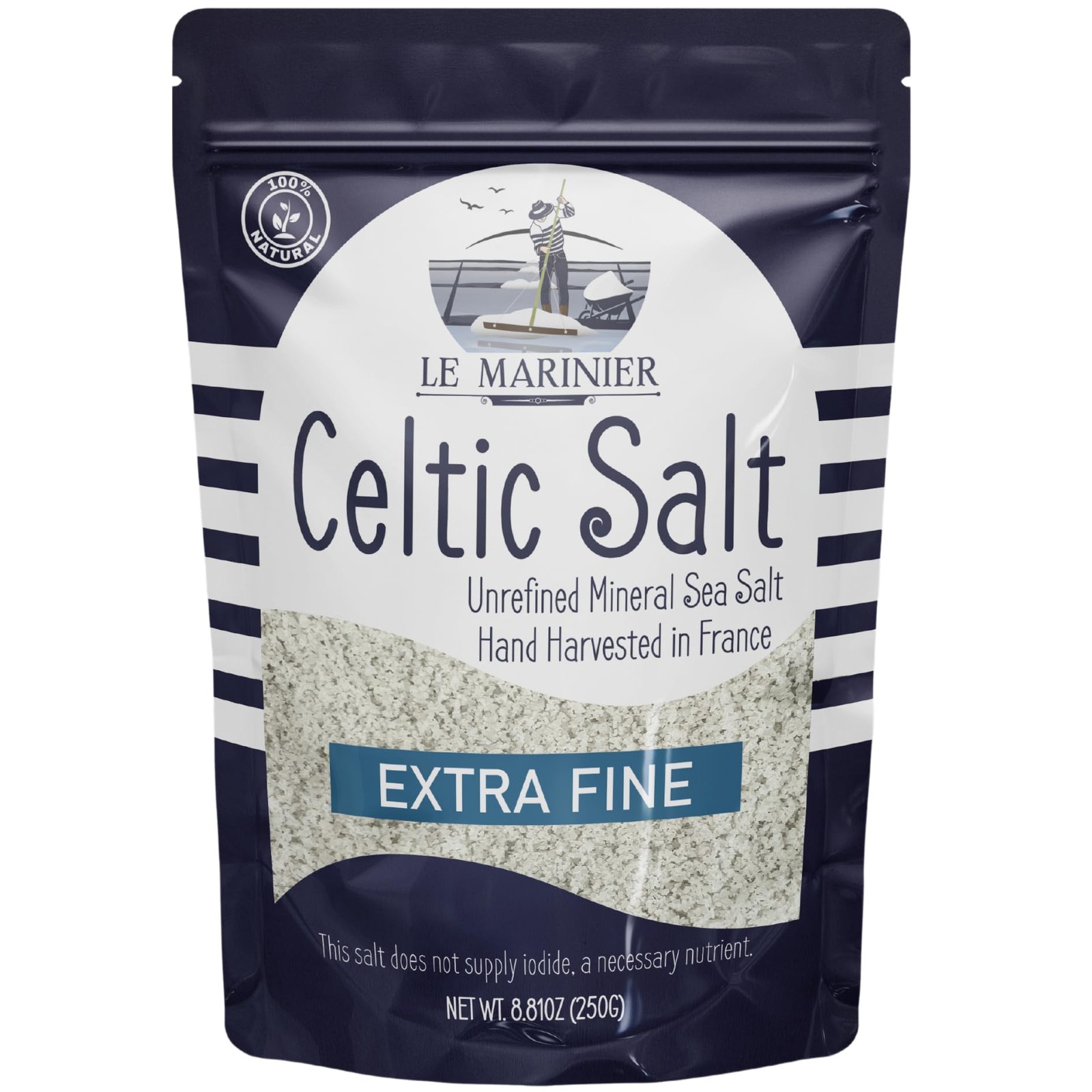French Sea Salt Extra Fine, 8.81oz – 0.6lb. Celtic Salt Organic 100% Natural,…