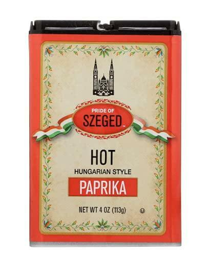 Pride of Szeged Hot Paprika Powder, Spicy Hungarian Style Seasoning, Bright Red,