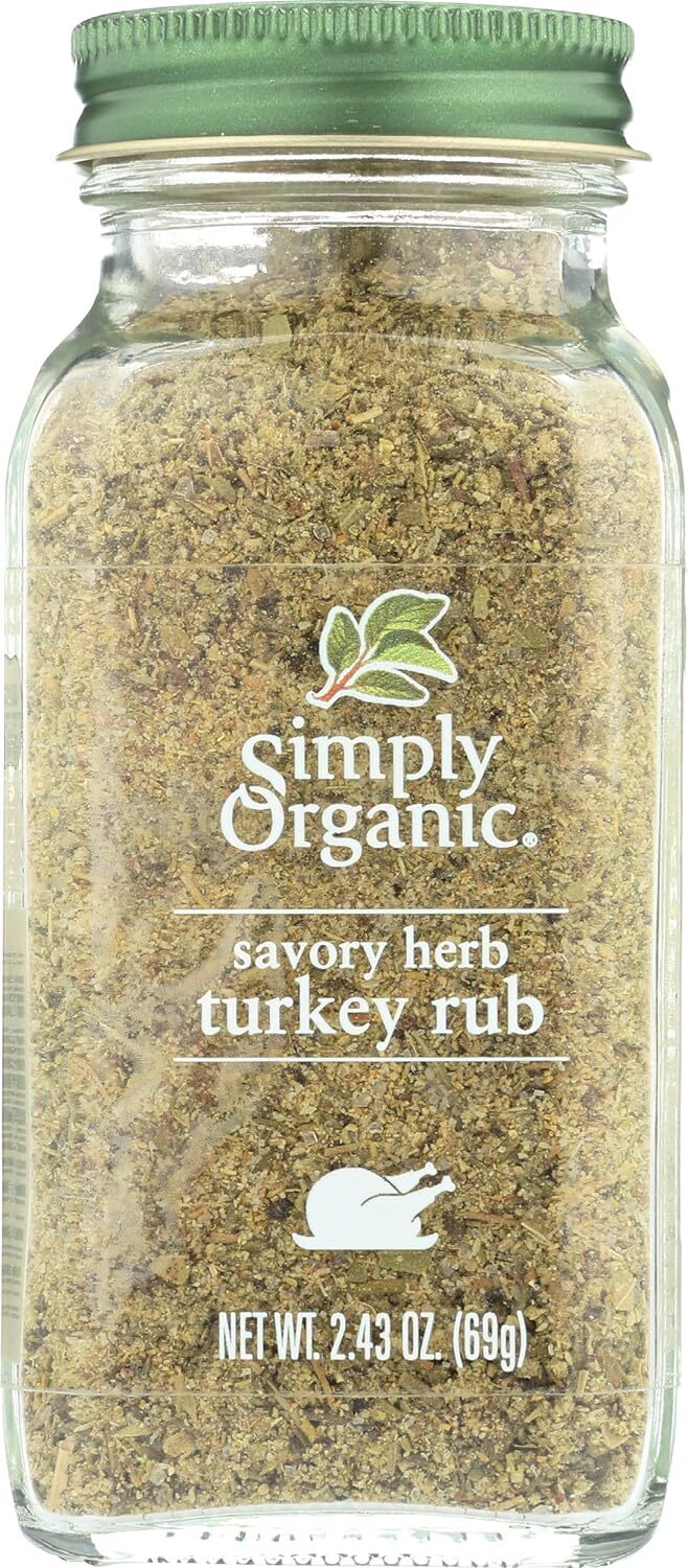 Simply Organic Organic Savory Herb Seasoning Turkey Rub 2.43 Oz