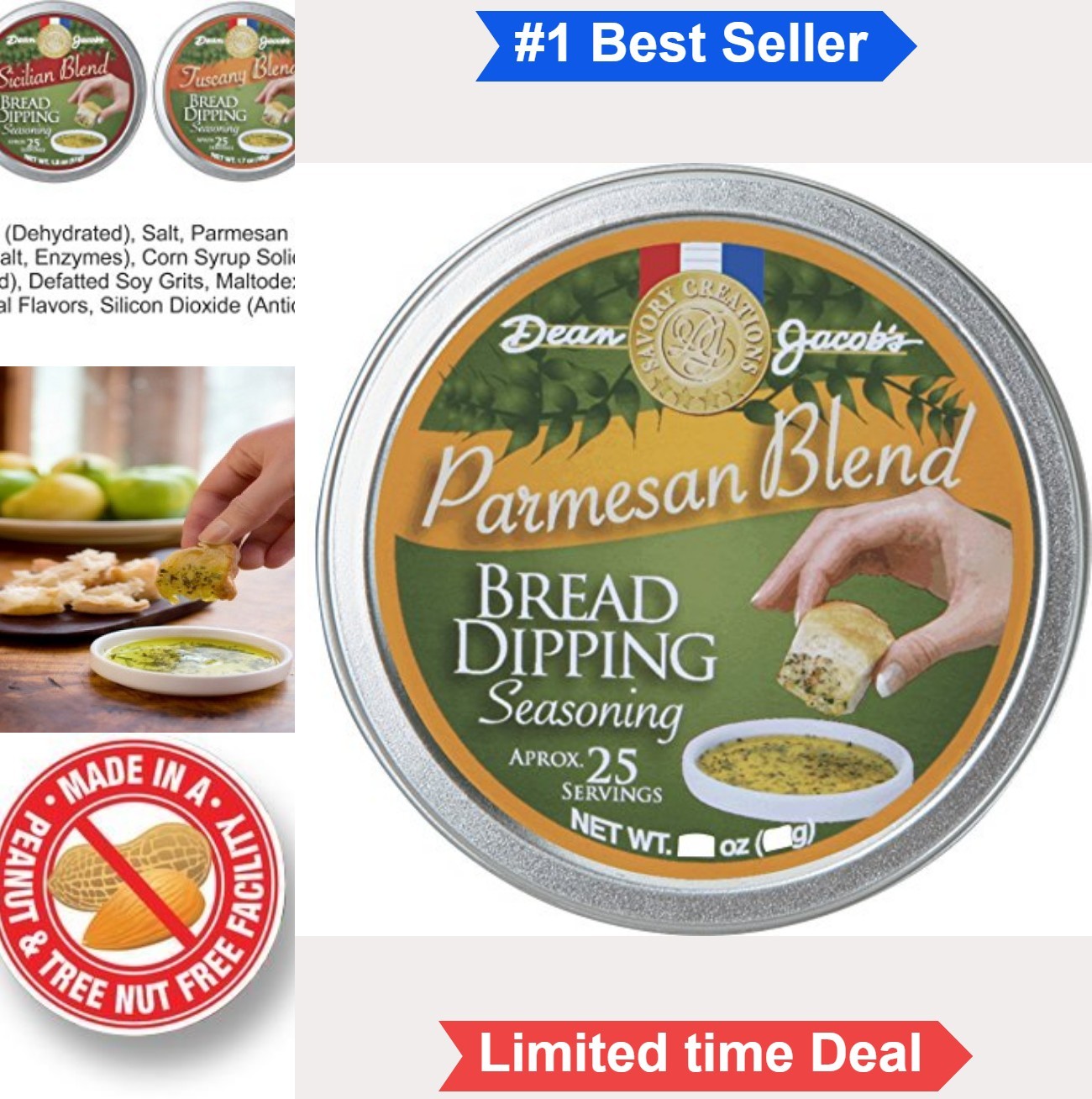 Parmesan Bread Dipping Seasoning 1.75 oz Tin Italian Garlic Rosemary