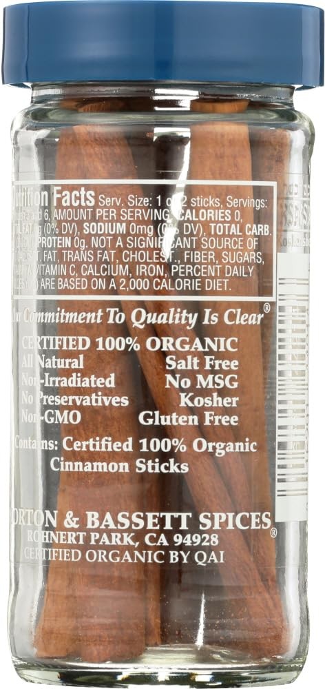 (Pack of 3) Morton & Bassett Organic Cinnamon Stix Spice Singles 1.1 Oz