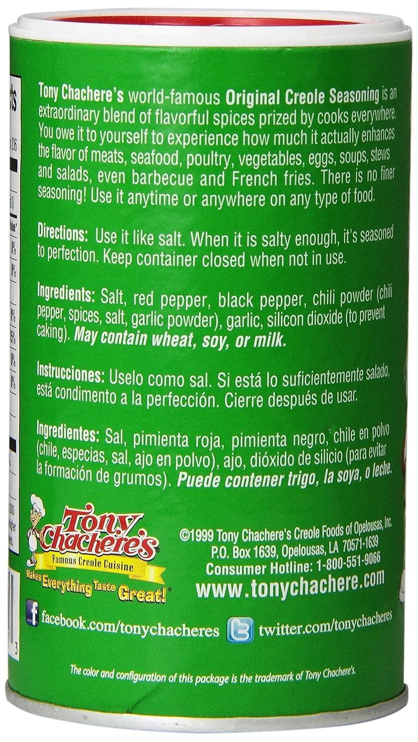 (Case of 6) Tony Chachere’s Original Creole Seasoning Flavorful Spice Blend 8oz