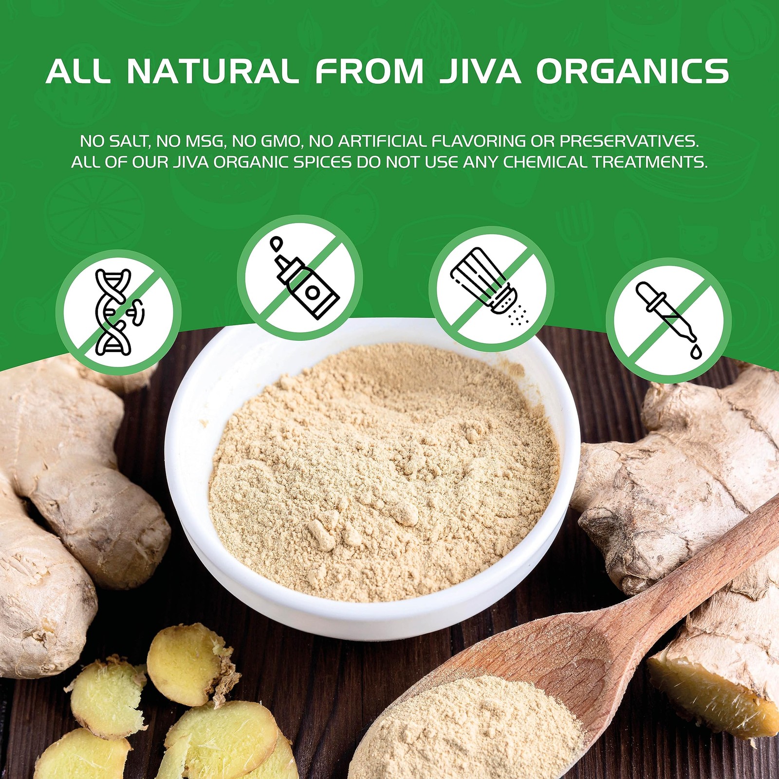 Jiva Organics Organic Ginger Root Powder 1 LB Jar – 1 Pound (Pack of 1)