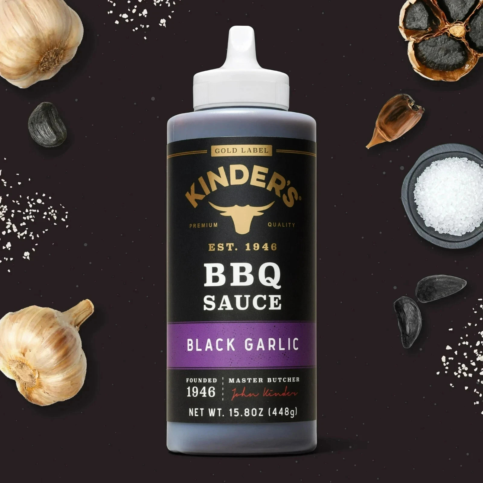 Kinder’s® Black Garlic BBQ Sauce, Marinade, Glaze & Dip 15.8oz (2 Pack) 02/2027
