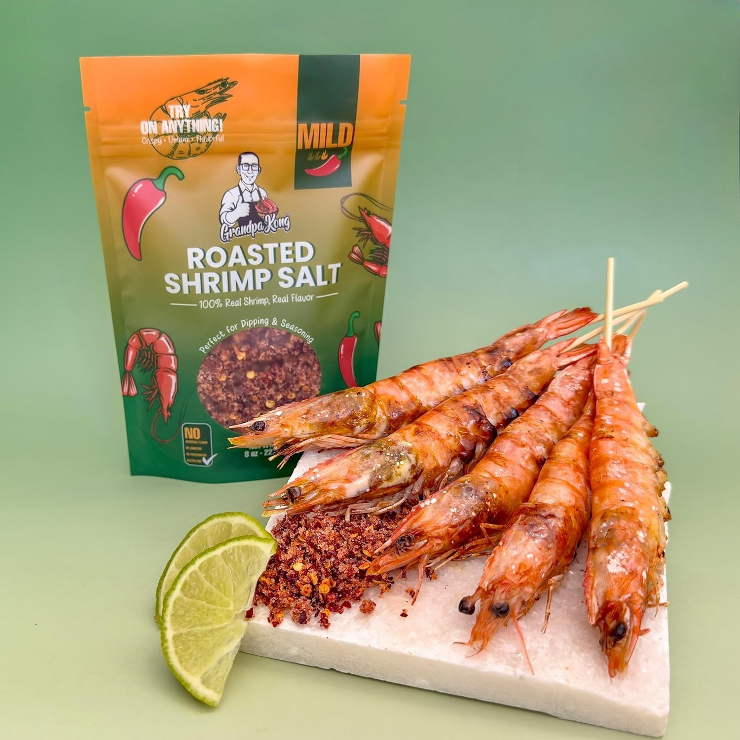 Mild Shrimp & Chili Salt – Elevate Dishes with Authentic Cambodian Crunch, 8 oz
