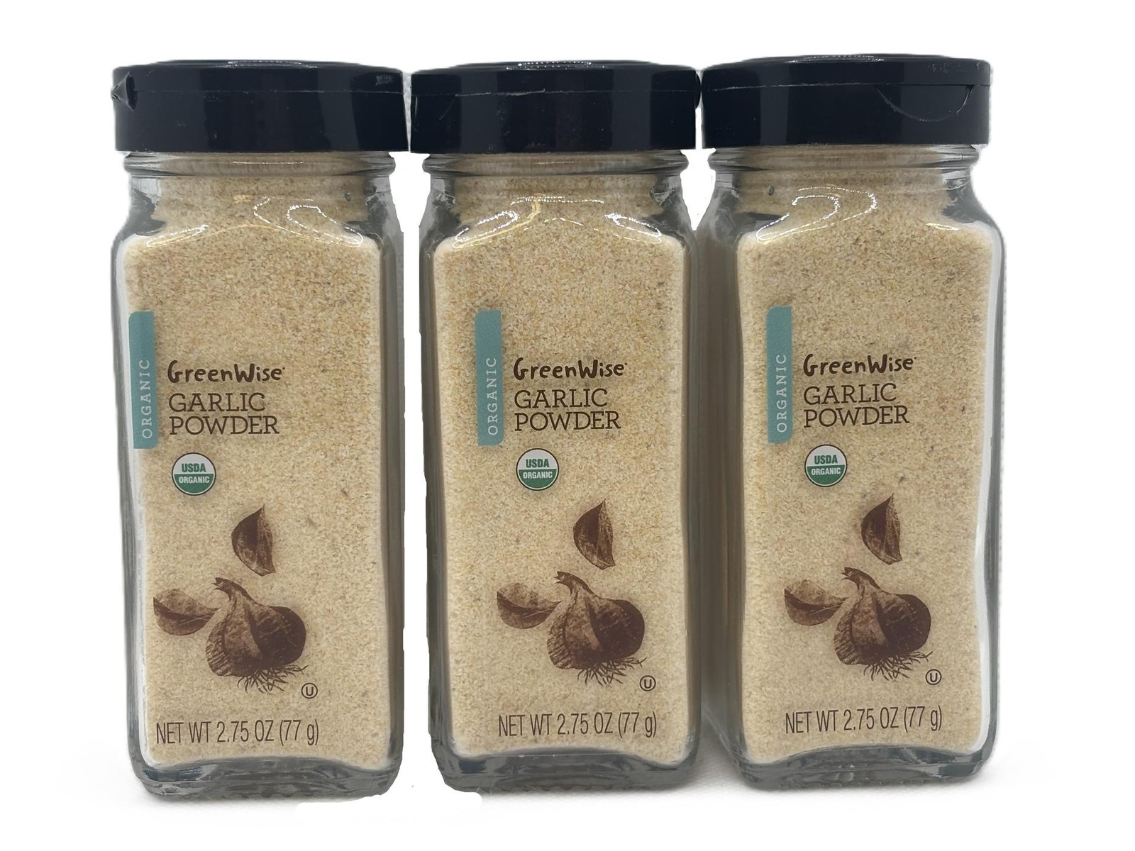 3-Pk Green-Wise Organic Garlic Powder – 2.75 oz Jars USDA Certified EXP 11/2027