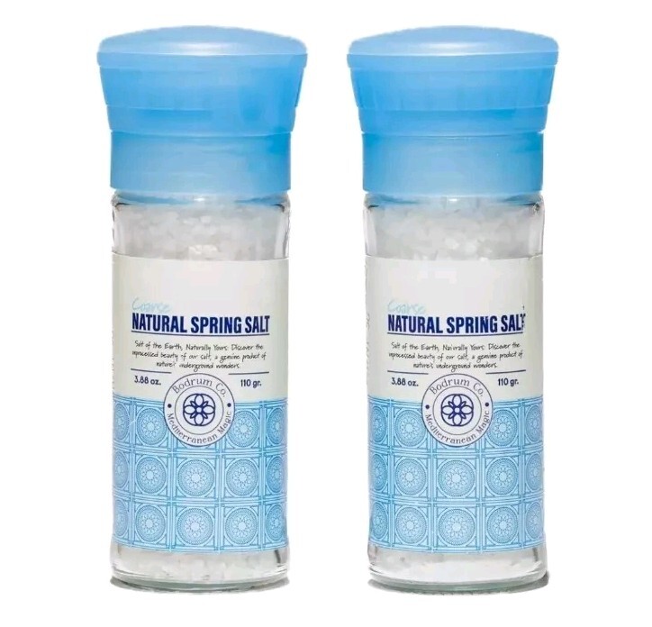 2-3.88oz Bottles Bodrum Co. Natural Fine Spring Salt – Rare Unrefined Mineral