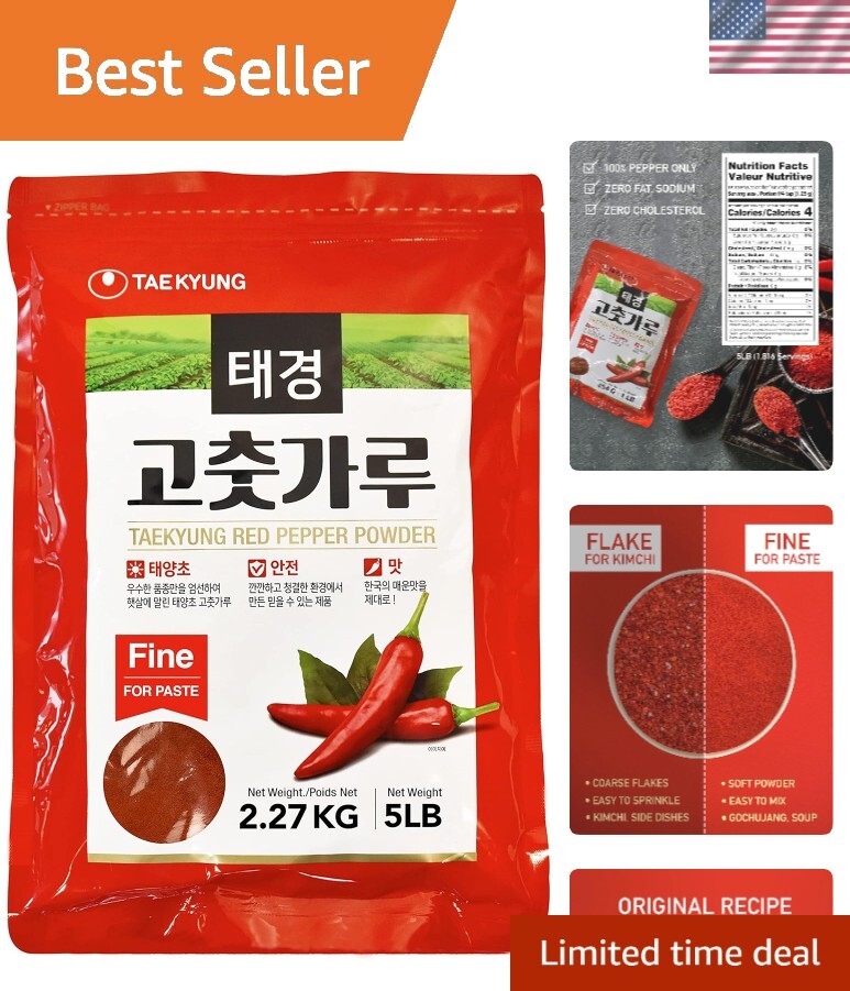 Premium 5LB Korean Gochugaru – Fine Chili Powder for Authentic Asian Dishes