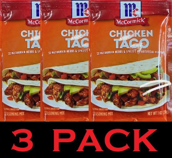 McCormick CHICKEN TACO Seasoning Sauce Mixes 1 oz Packet – 3 PACK