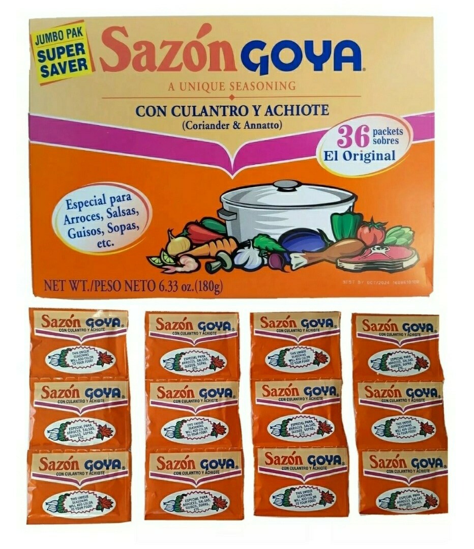 (BOX OF 36PKS) GOYA SAZON CON CULANTRO Y ACHIOTE SEASONING CORIANDER & ANNATTO