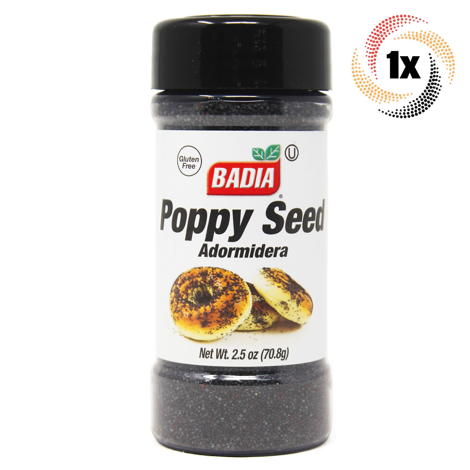 1x Shaker Badia Poppy Seed Seasoning | 2.5oz | Gluten Free No MSG & Kosher