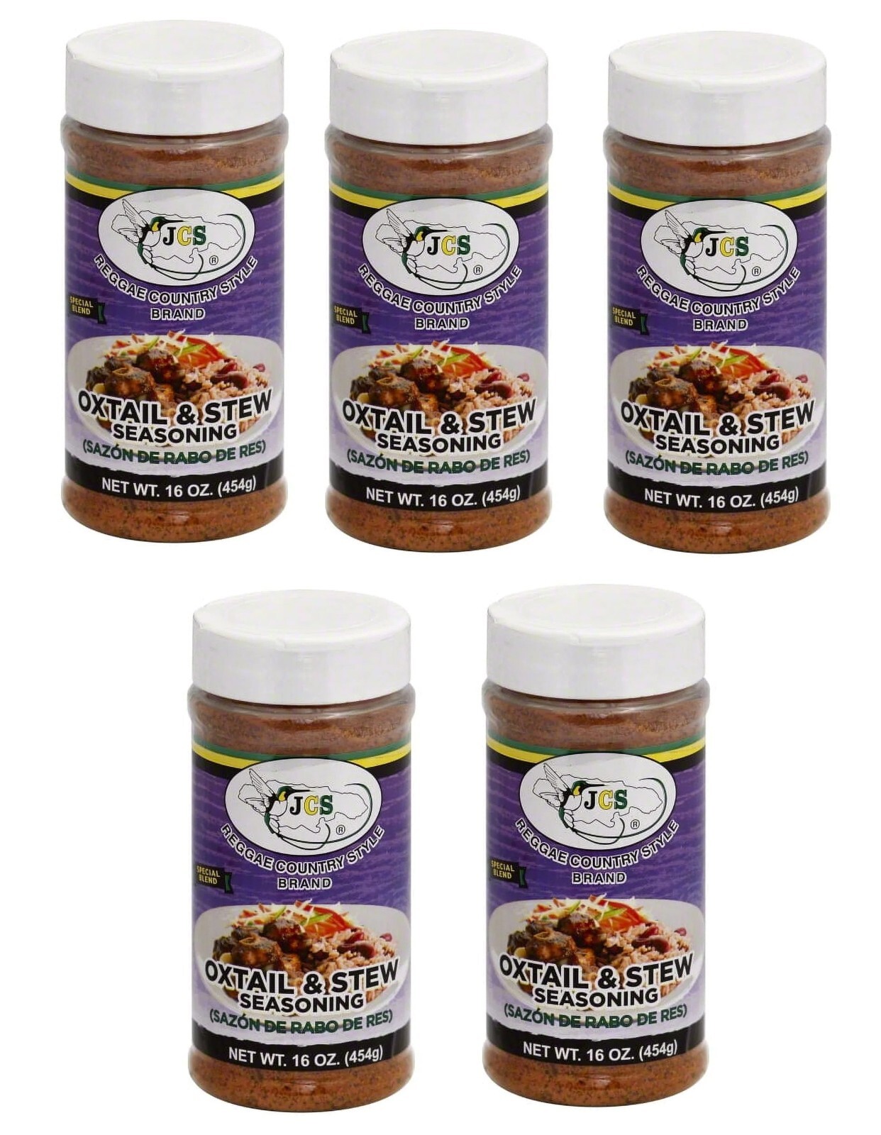 5-Pack JCS Reggae Country Style Oxtail & Stew Seasoning, 16 oz Bottles