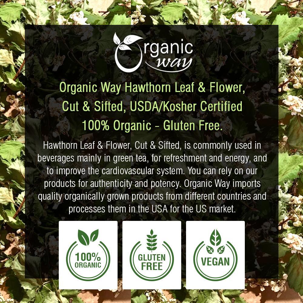 Organic Way Hawthorn Leaf and Flower Cut & Sifted – Kosher & USDA Certified
