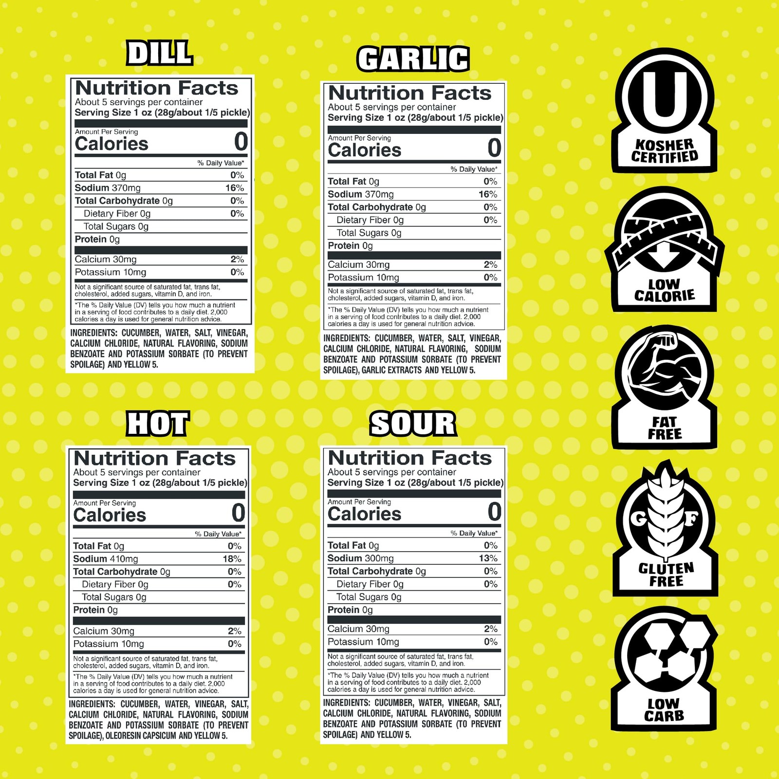 Van Holten’s Variety Pickle-In-A-Pouch Sampler, Assorted Dill Snack, 6 Pack