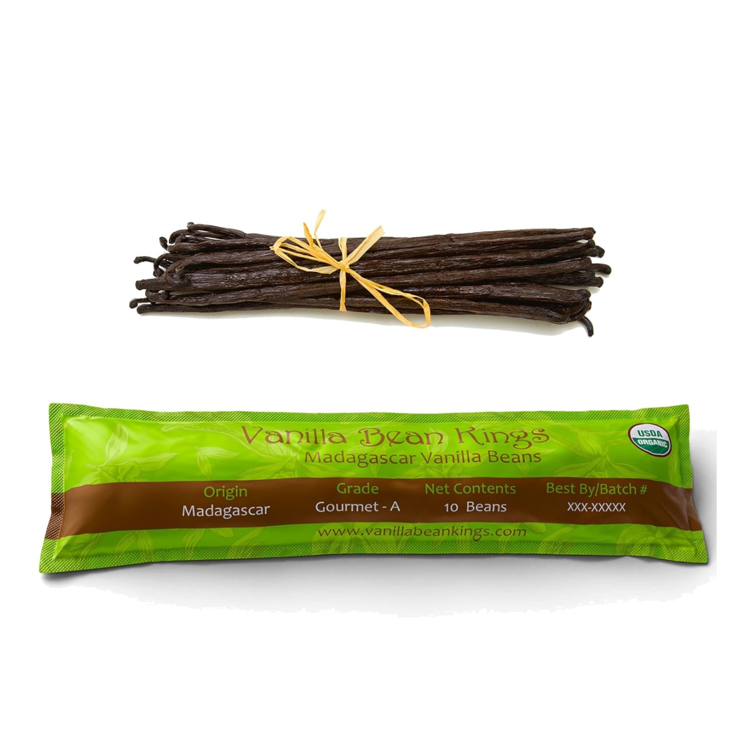 Whole Grade A Organic Madagascar Vanilla Beans – 10 Count for Exquisite Flavor