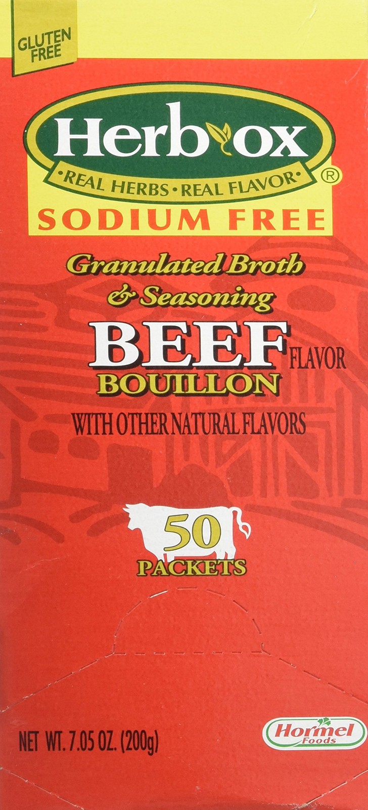 Hormel Herb Ox Beef Bouillon Sodium Free 50 7.05 Ounce (Pack of 1), Orange