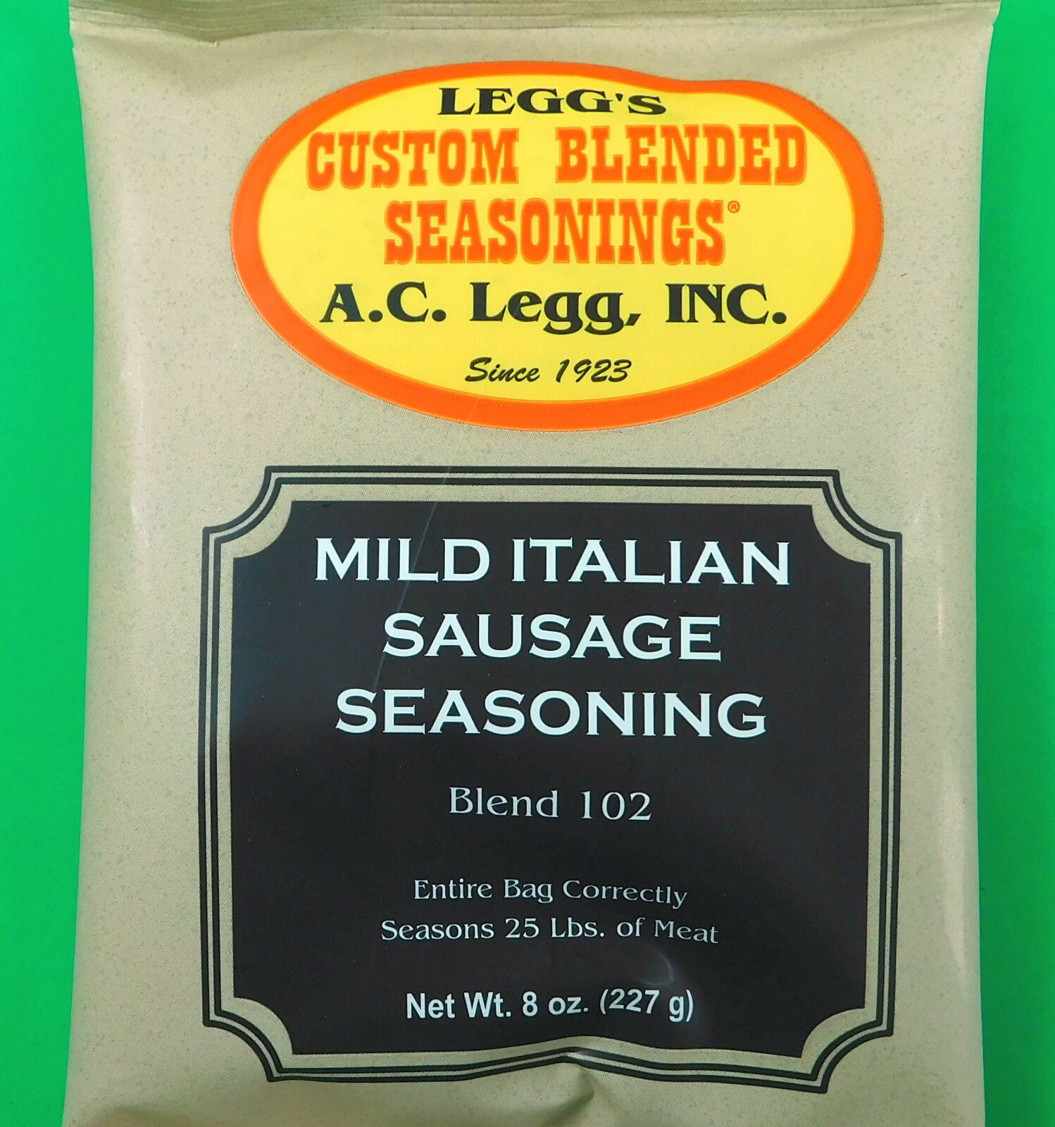 Mild Italian Sausage Seasoning for 25 lbs AC Legg Blend 102