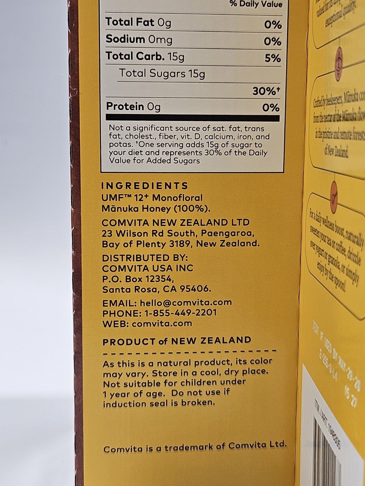 Comvita New Zealand Manuka Honey Certified UMF 12+ MGO 354+ 17.6 OZ Exp 5/2028