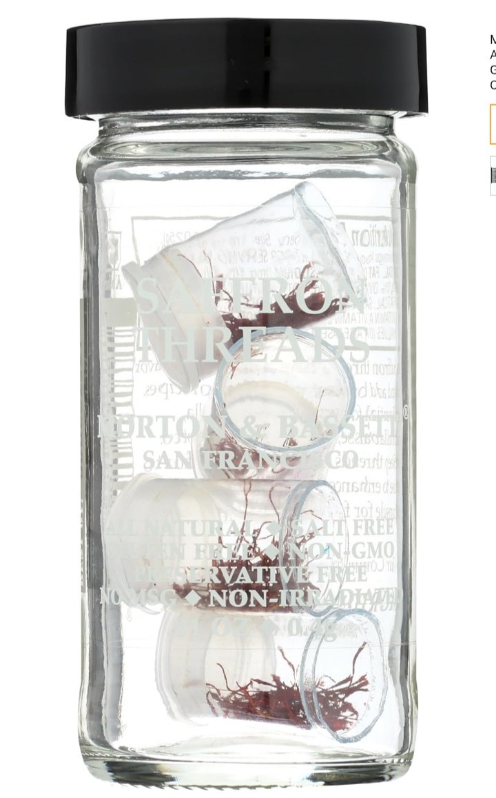 Morton & Bassett .4g Pure Red Saffron Thread Quality Non Irradiated Glass Jar