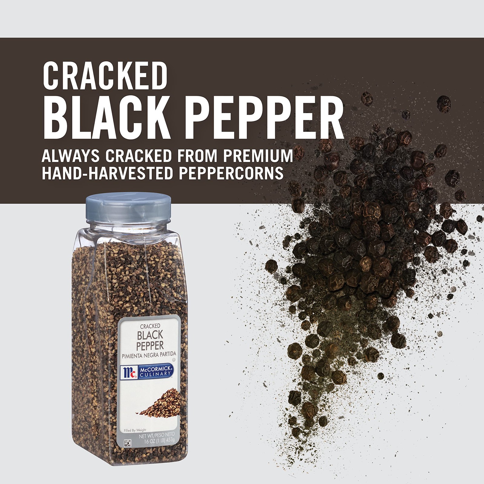 McCormick Culinary Cracked Black Pepper, 16 oz 1 Pound (Pack of 1)