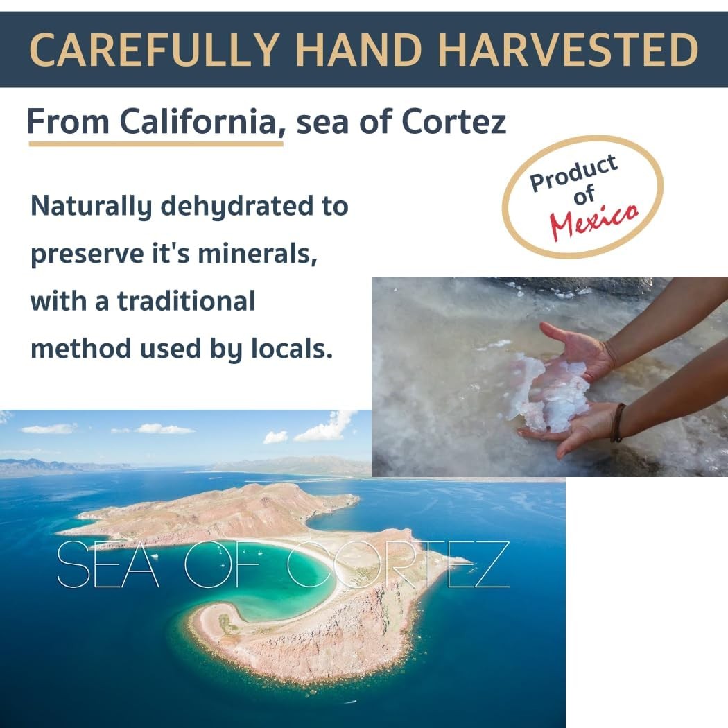 Sea Salt Fine Grain Unrefined Hand-Harvested 90+ Minerals Kosher 16 oz