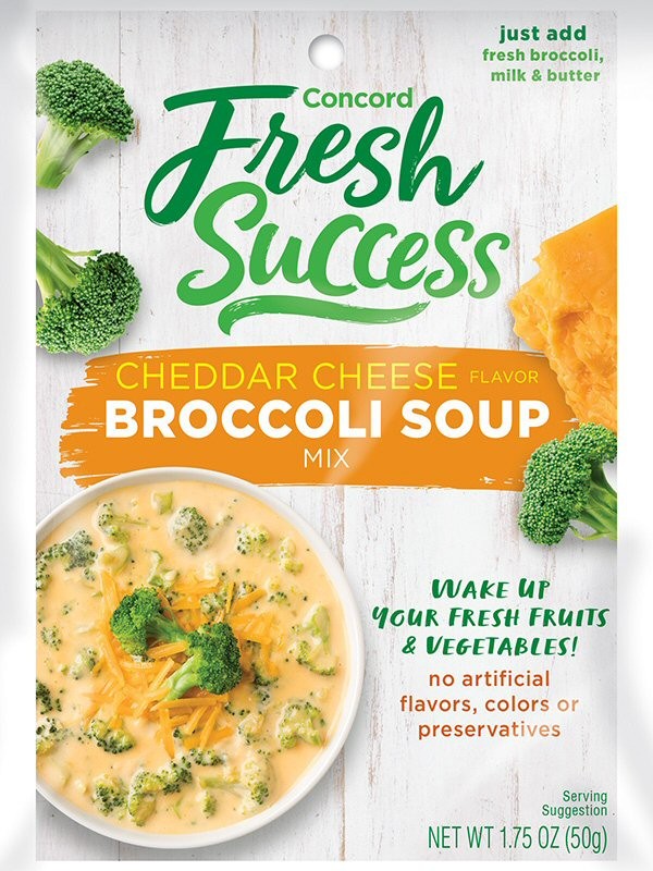 Concord Broccoli Soup Mix:2 Cream of Broccoli,OR 2 BroccoliCheddar, or 1 of Each