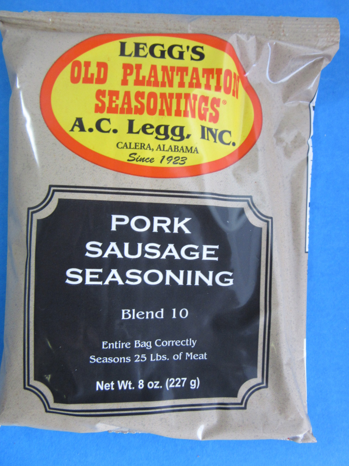 ORIGINAL Flavor Old Plantation Pan Sausage Seasoning #10 for 50 LBS Venison Pork
