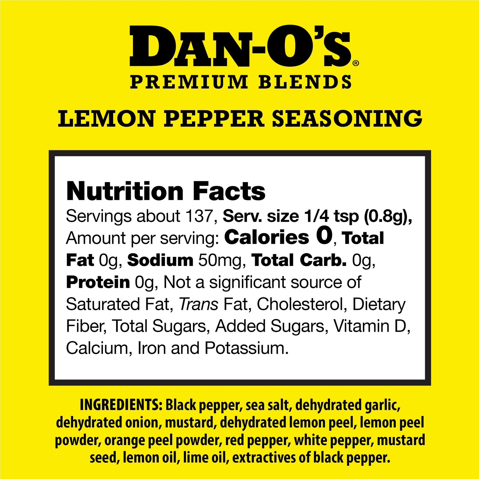 Dan-O’s Lemon Pepper Seasoning, 3.2 oz (2 Pack) – Zesty Ounce (Pack of 2)