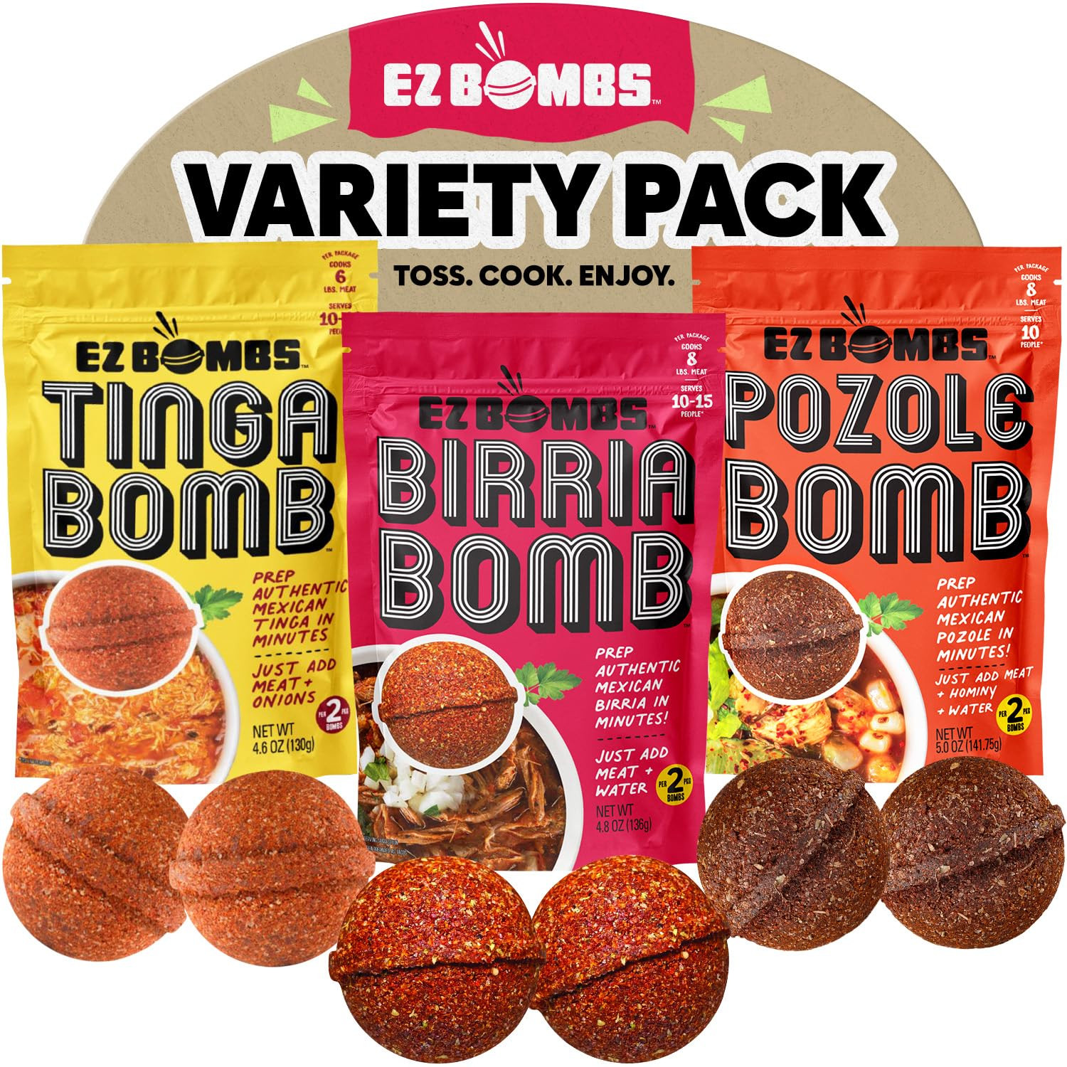 Variety Pack – Pozole, Tinga & Birria Bomb Seasonings – Authentic Mexican Spice