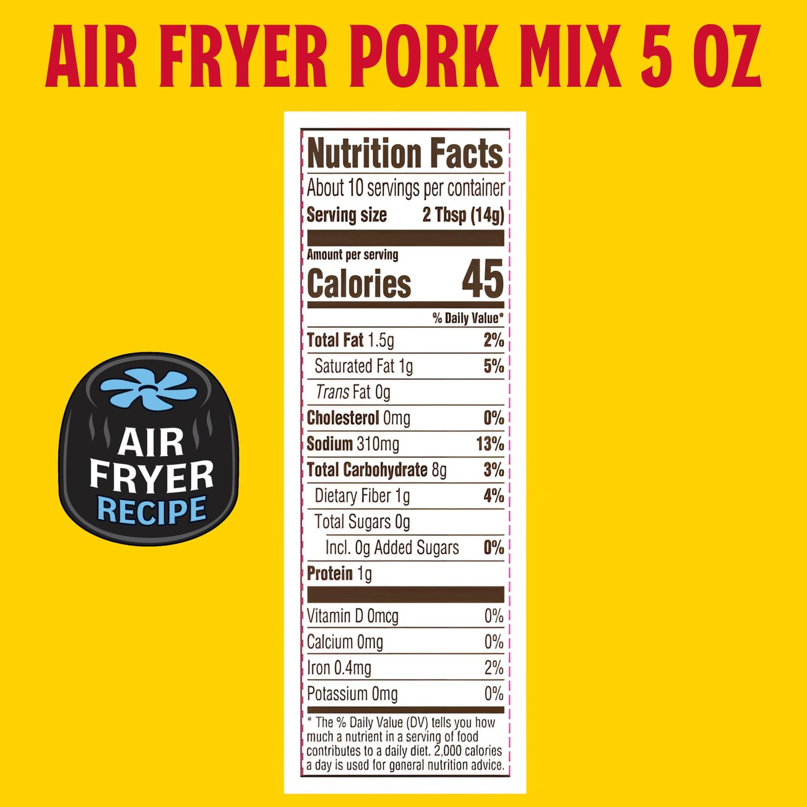 Louisiana Fish Fry Products Air Fry Pork Coating Mix, 5 Oz, Pack of 6
