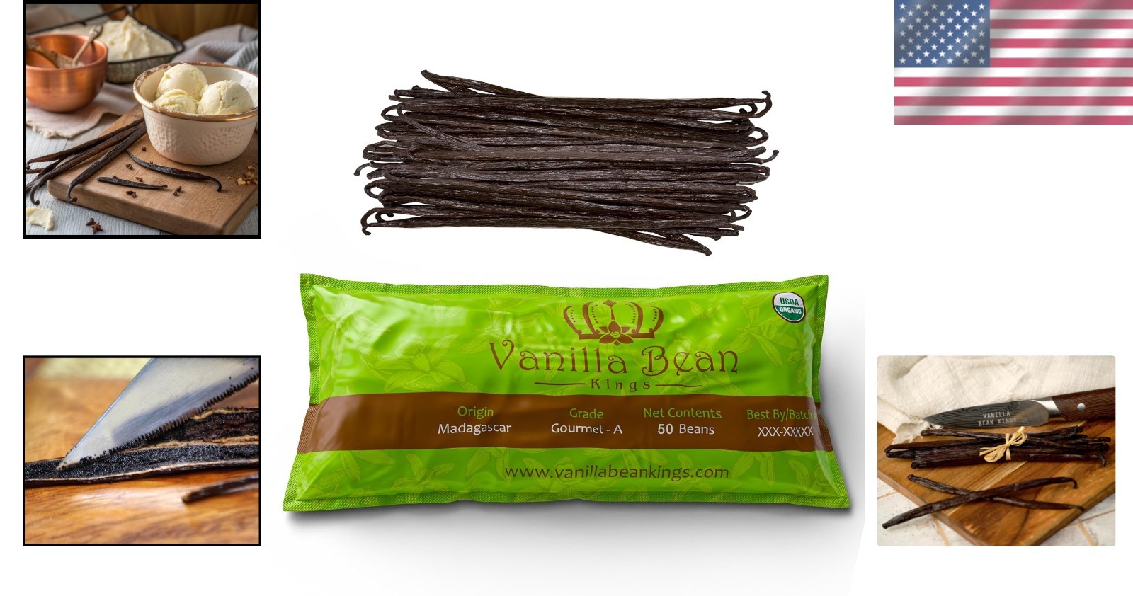 50 Count Madagascar Vanilla Beans – Soft, Sweet, & Sustainably Sourced