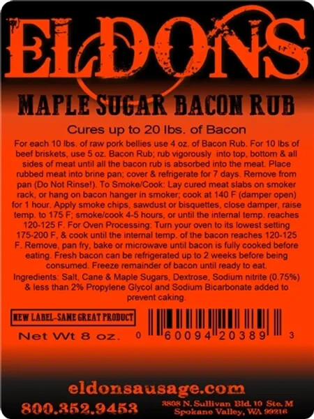 Eldon’s Premium Bacon Cure Rub 3 Flavor Sampler Original, Maple, Brown Sugar