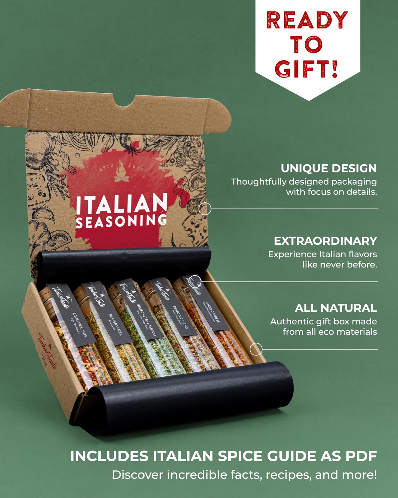 Italian Spice Gift Set 1 Pack Gourmet Flavors Seasoning Men Women Birthday