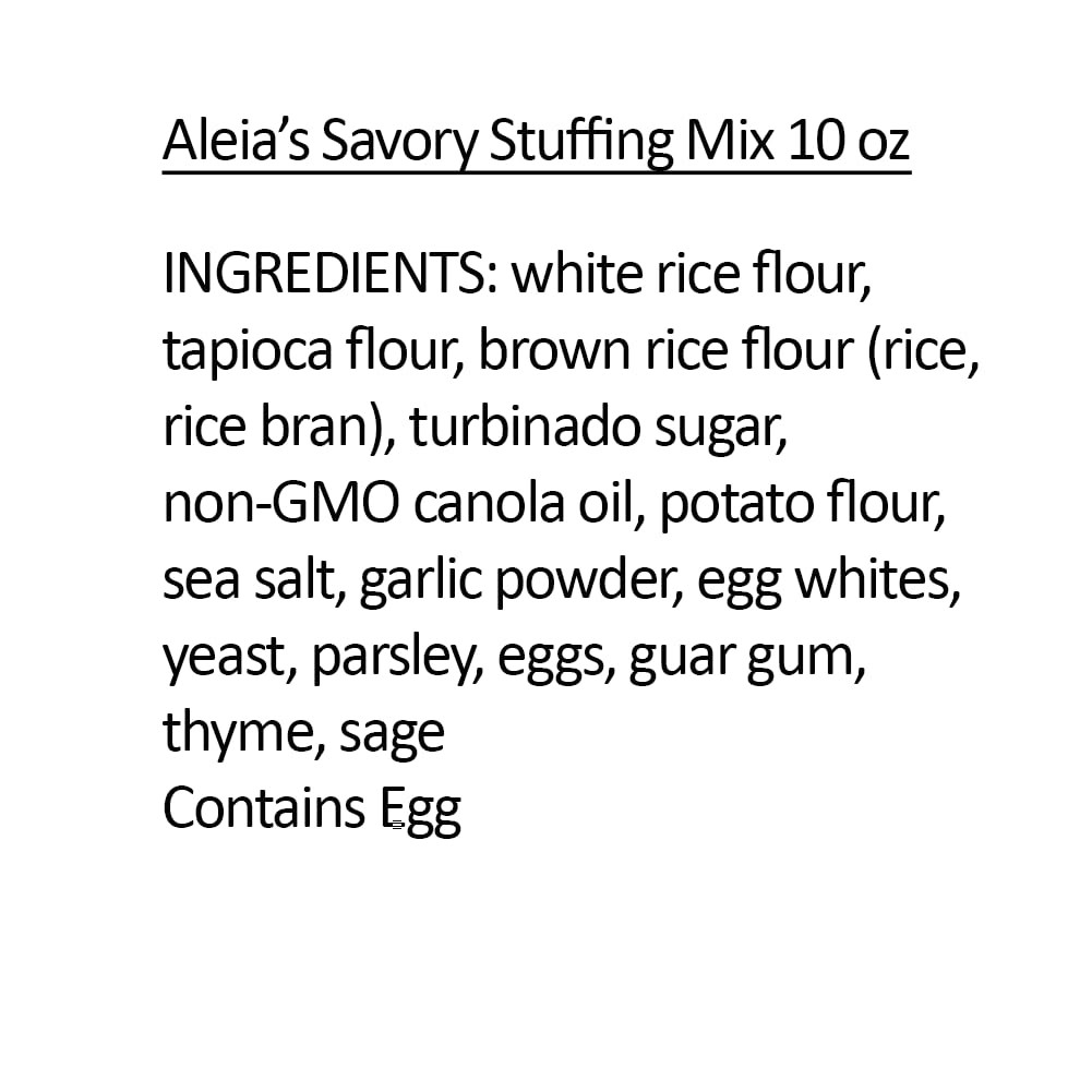 Aleia’S Gluten Free Savory Stuffing Mix – 10Oz (1 Pack) – Classic Holiday Stuff