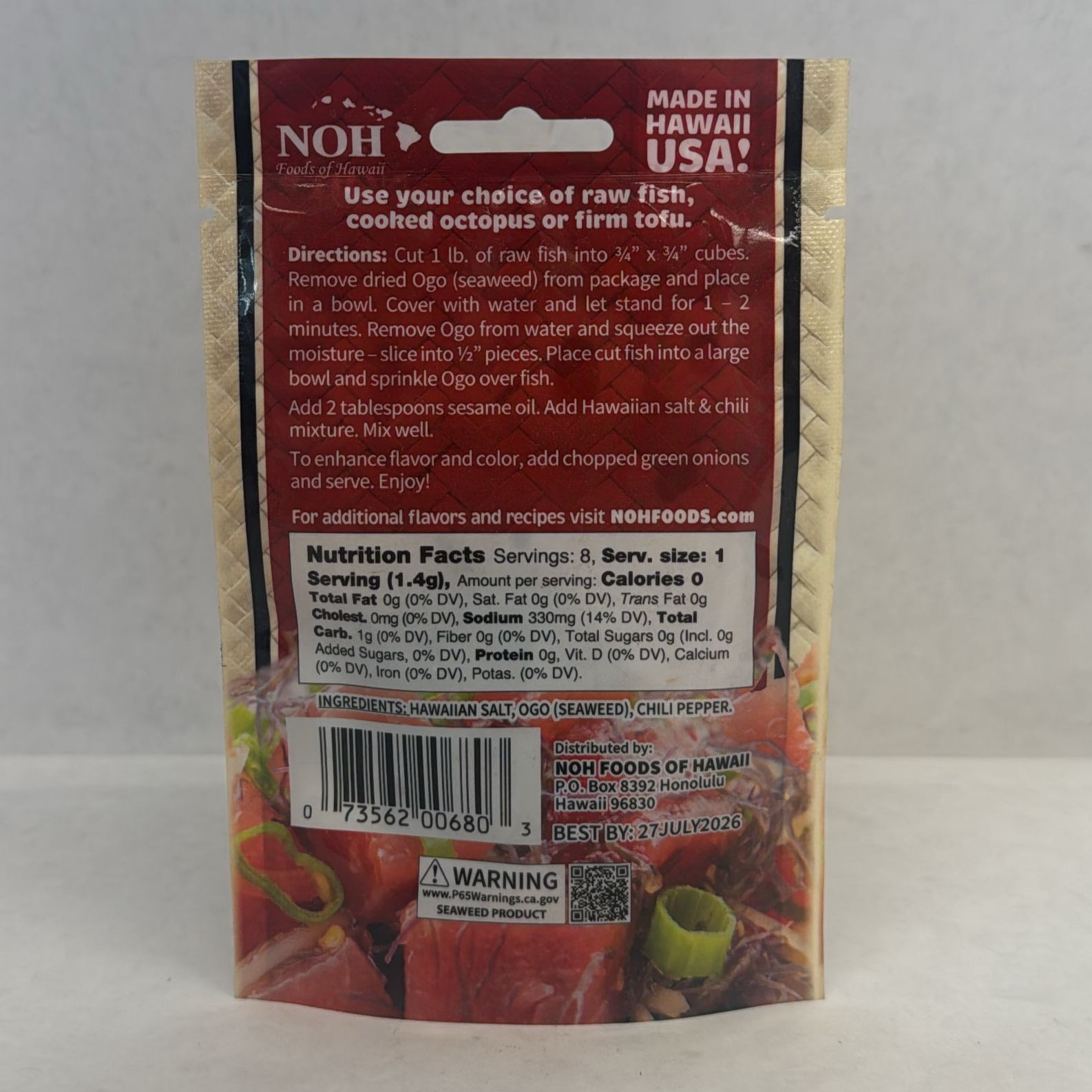 NOH INC Hawaiian Poke Mix 0.4 oz / 11.2g BB 07/27/2026
