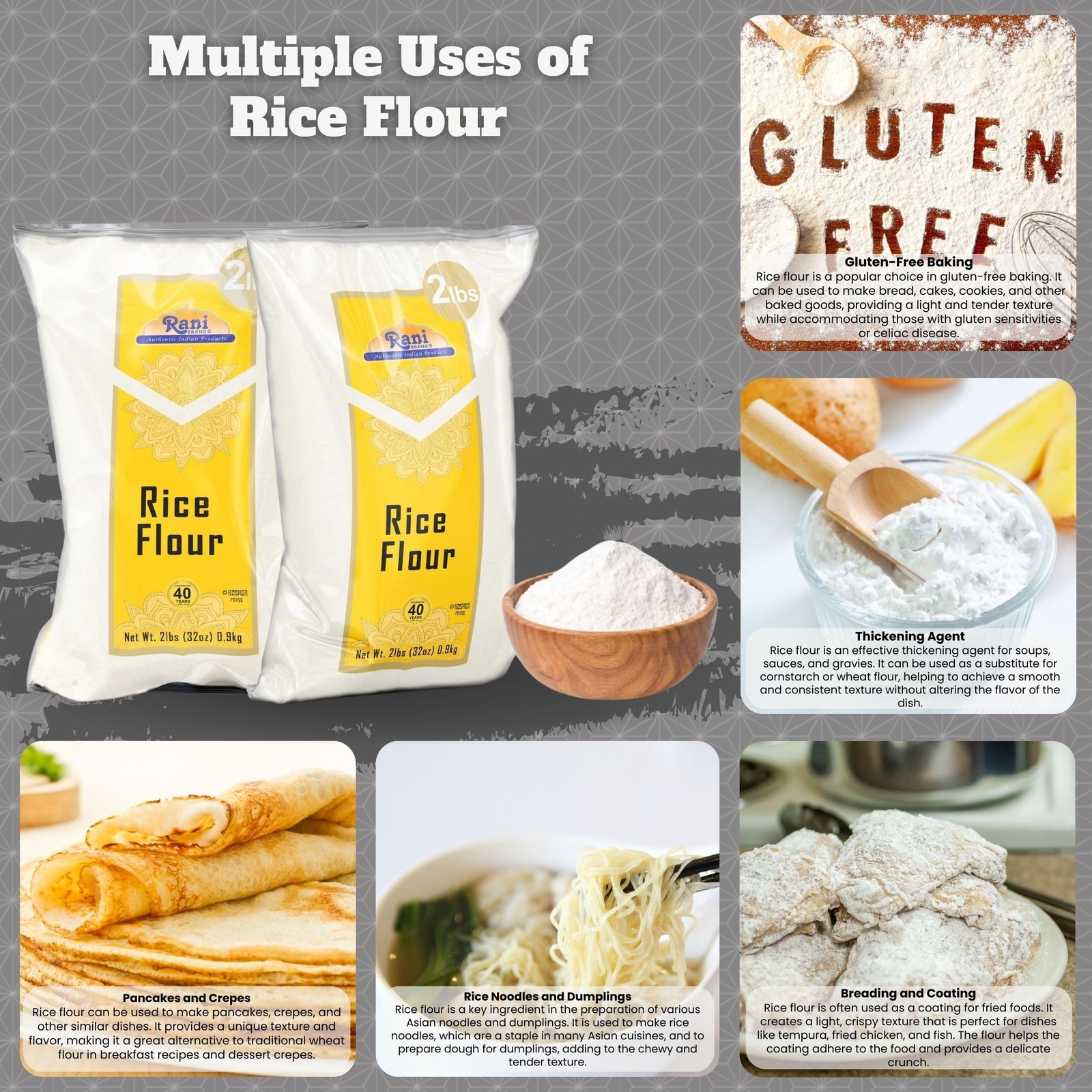 Rani Rice (White) Flour 32oz 2lbs() 908g
